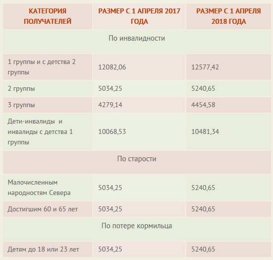 Размер социальной пенсии ребенку инвалиду